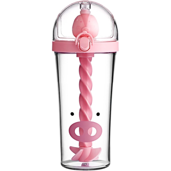 Drickkopp med lock och sugrör, 500 ml blandningskopp, Bubble Tea Cup, Bärbar Milkshake Cup