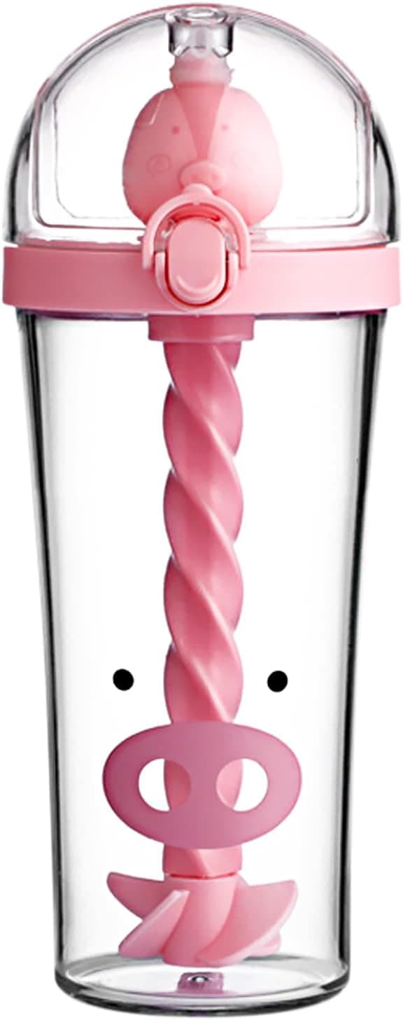 Drikkekopp med lokk og sugerør, 500 ml miksekopp, boble-te-kopp, bærbar milkshake-kopp