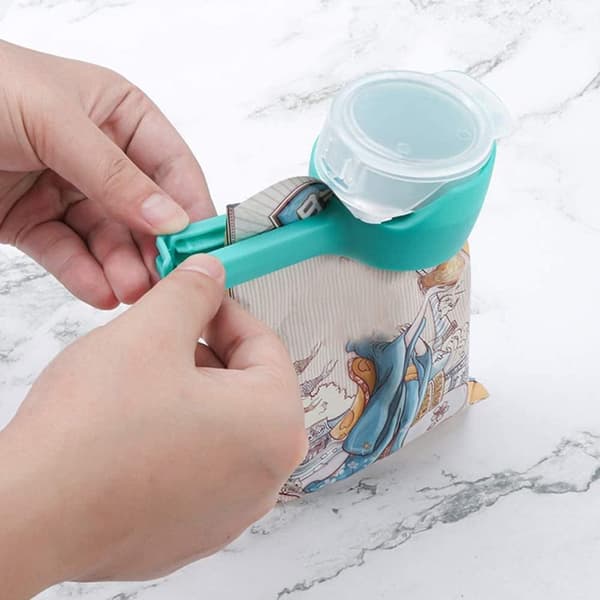 Pakke med 4 forseglingsklemmer, poseklemme med helletut, plastposeklemmer, kaffeoppbevaring