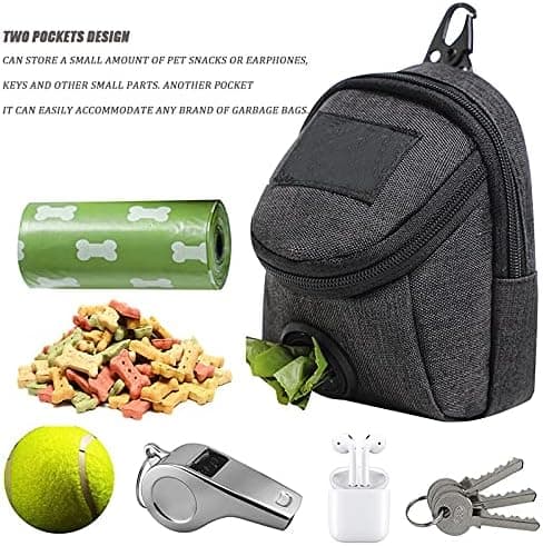 Hunde-affaldsposeholder til enhver hundesnor og affaldspose, affaldsposedispenser, hunde-affaldsposedispenser, sort black