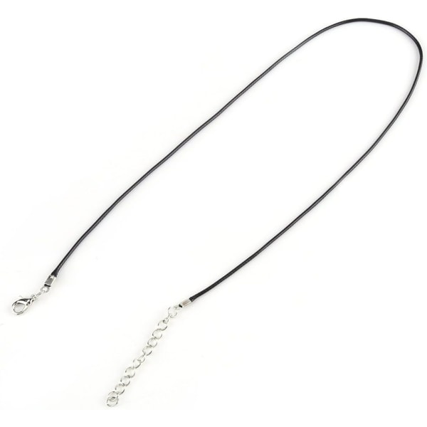 10 st vaxade repband halsband flätade konstläder rep DIY smyckestillverkare (svart)