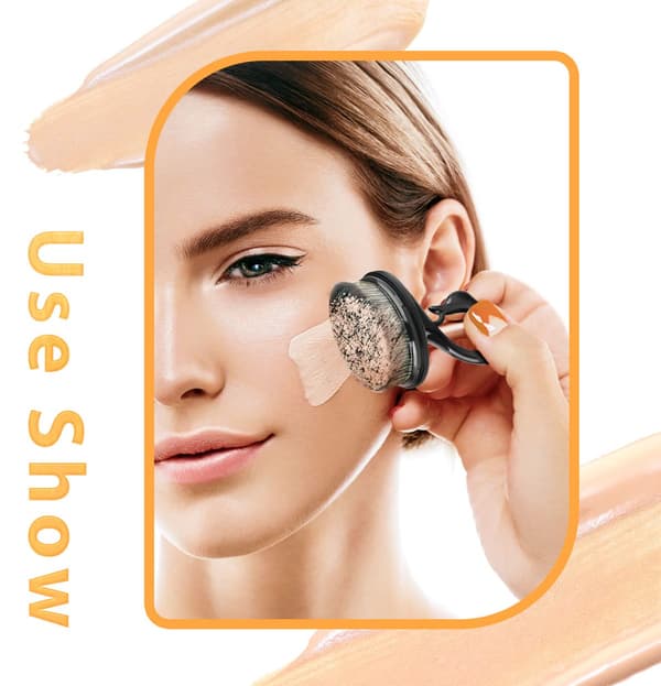 Makeupbørste Kabuki Ansigtsblush Flydende Pudder Foundationbørste til Blending af Flydende (sort) Black