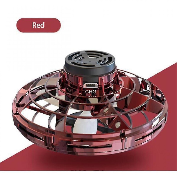 Mini Drone Led Ufo Typ Flygande Helikopter Spinner（röd） Red
