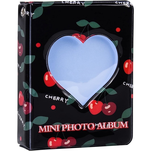 3 tums minifotoalbum 40 sidor Hollow Heart Fotoalbum Fotokorthållare (svart) color 5
