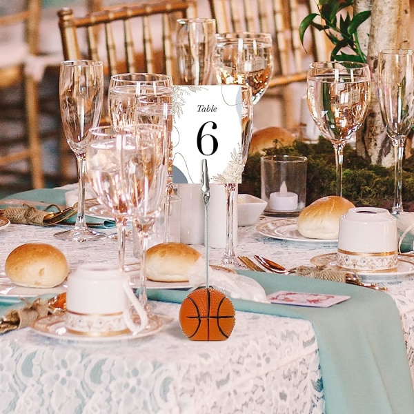 5-pack Memo-klämma med bas i hartsform och krokodilklämma, basketboll Color 5