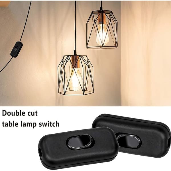 Vippekontakt, 4 stk. Inline Bipolar Switch Inline Ledningskontakt 6A, 250V Vippekontakt til små apparater eller lamper (sort)