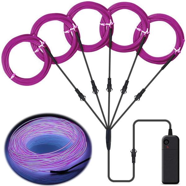 Flexibel Neon Strobe Electroluminescent Line EL Lighting Line Set (lila) Purple