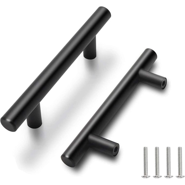 2 st skåpshandtag, lådhandtag, aluminiumlegering (svart, hålavstånd: 96 mm) 96mm