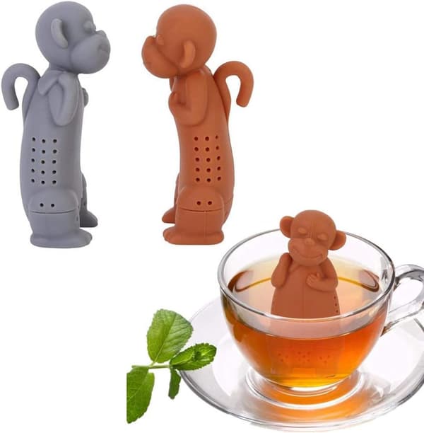 Tesil 2 st Silikongullig tecknad apa tesilinfuser