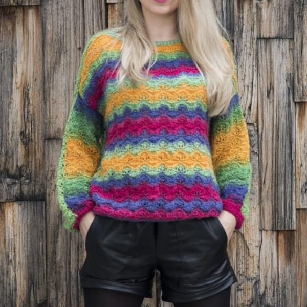 100 g uldgarn til strikning, blødt håndstrikkegarn, farvegradientgarn til strikning (stil 3) color 3
