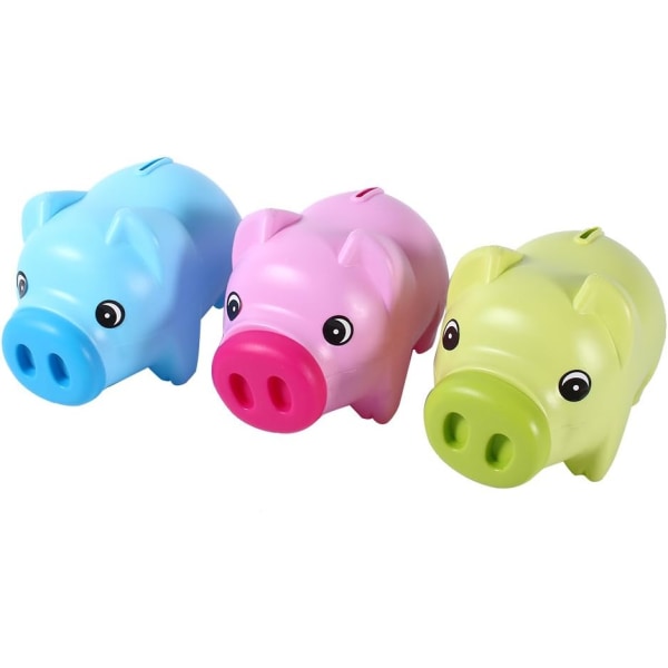 Plast Piggys Bank Mynt Collection Spara Box Pig Toy Barn Present