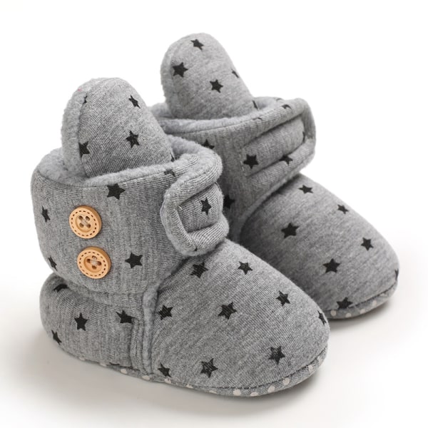 Varm vinter ekologisk bomullstråd och slide stick strumpor skor (mörkgrå, 12cm) dark grey