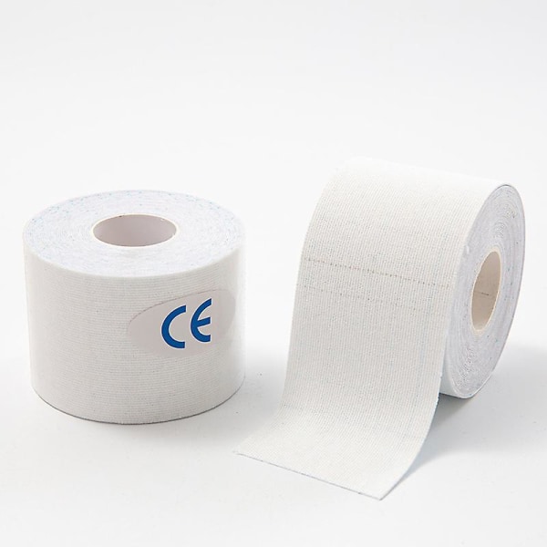 Elastiskt muskelbandage 2" x 16,4 ft Roll Cotton Sports Bandage (Vit) 2 st White