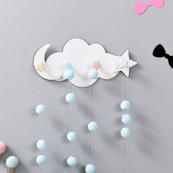 Nagelfria molnformade väggkrokar, Dekorativt nyckelhängande dekorhållare för barnrum