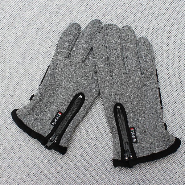 Ett par Winter Thermal Outdoor Sports dragkedja Vattentäta handskar（XL） xl