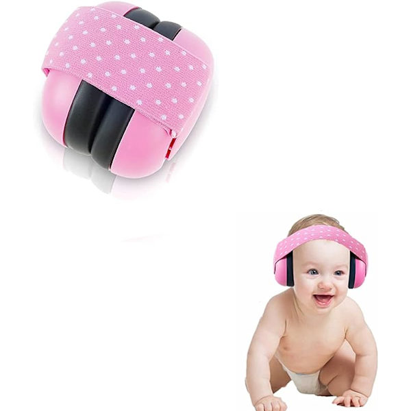 Säkerhetshörlurar för sömn, hopfällbart hörselskydd för brusreducering för barn 0-3 år (rosa) Pink