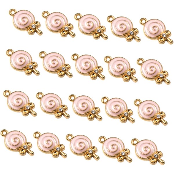 20 st DIY rosa klubba tillbehör berlocker gör smycken hänge halsband (rosa)