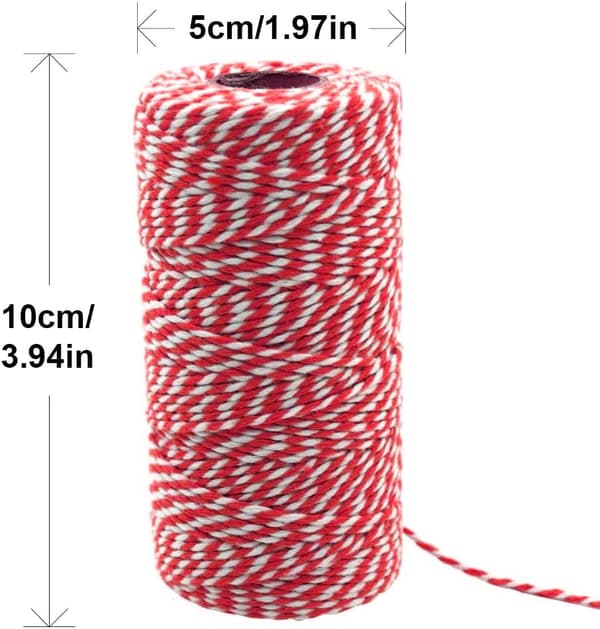 Rød og sort snor – 2x 100M til gaveindpakning, bagning, gør-det-selv-håndværk