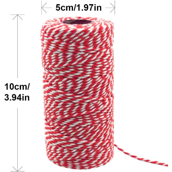 Rött och svart snöre - 2x 100M för presentinslagning, bakning, DIY-hantverk