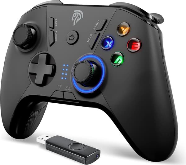 Trådløs Game Controller til Windows PC/Steam Deck/PS3/Android TV BOX, Dual Vibration Plug & Play Gamepad med 4 Brugerdefinerede Knapper til Nintendo Switch