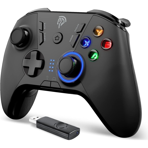 Trådlös spelkontroll för Windows PC/Steam Deck/PS3/Android TV BOX, Dual Vibration Plug & Play Gamepad med 4 anpassningsbara knappar för Nintendo Switch