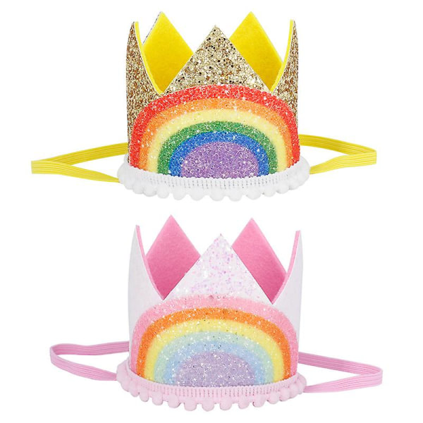 Barns regnbågskrona födelsedag digital cap (I avsnitt ，rosa) color 8