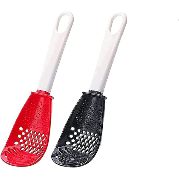 4-pack multifunktionella köksredskap, blandningsskedar, silikonskedar (svart och röd)