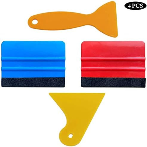 4PCS Filtkant Rakel Bilomslag Verktygssatser 4 Tum Vinyl Wrap Rakel Applikator Verktyg