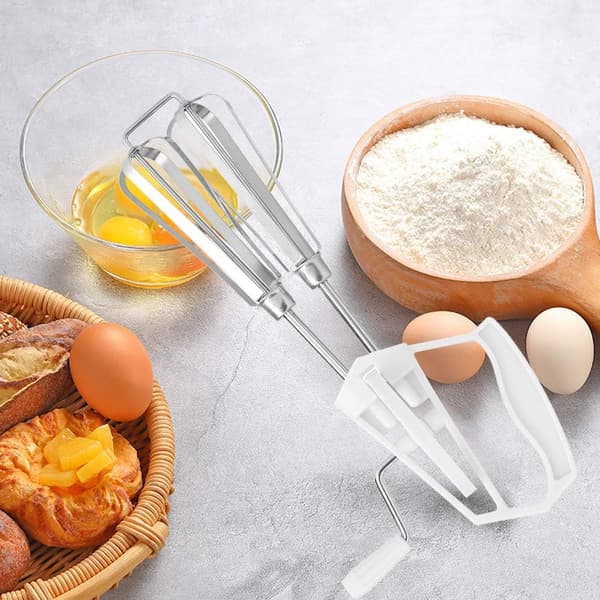 Husholdnings 10 tommer håndmixer i rustfrit stål (hvid) 1 stk. White