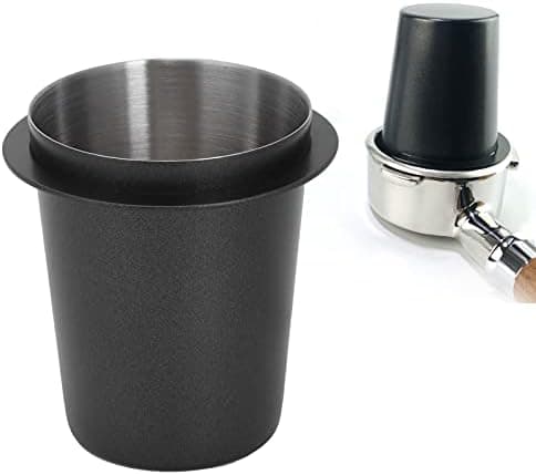 Kaffedispenser i rustfritt stål Kaffedoseringskopp Mottakskopp Filterdoseringskopp (58 mm, svart)