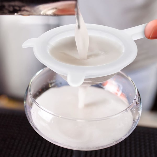 Ultrafin matsil med handtag i nylon för kök, yoghurtnät i plast (80 stygn)