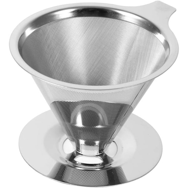 Rostfritt stål kaffefilter återanvändbar servering med bas kaffebryggare（medium） m