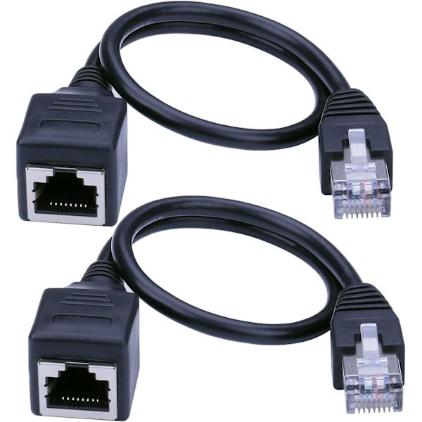 Ethernet-förlängningskabel Nätverkskabel RJ45-förlängningskabel 3FT/1M 2 st 1m