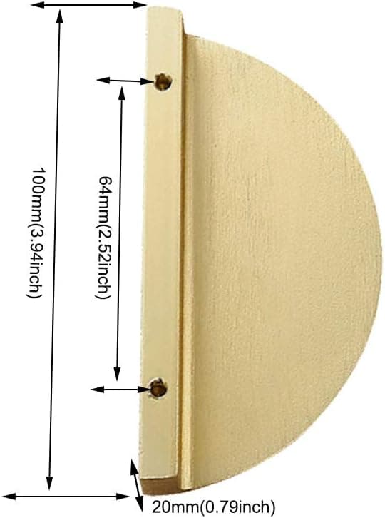 Halvmåne skuffehåndtak for kommode - Halvmåne skuffehåndtak - 6,4 cm