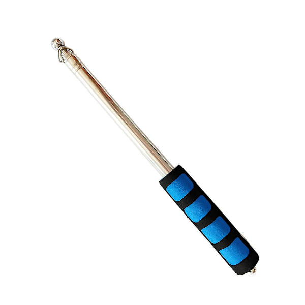 Bärbar hopfällbar stång 79 tum rostfritt stål teleskopisk flaggstång (blå svart) Blue Black