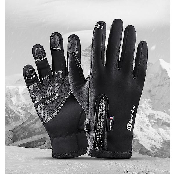 Herr vinter touch screen vindtät termiska handskar med fleece (grå, M) grey m