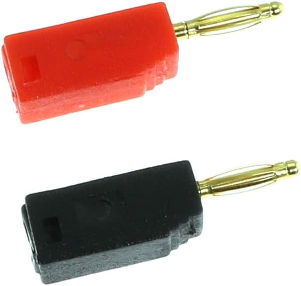 2mm Mini Stackable Bananplugg Kabelkontakt Lödmonterad (10st Röd+Svart)