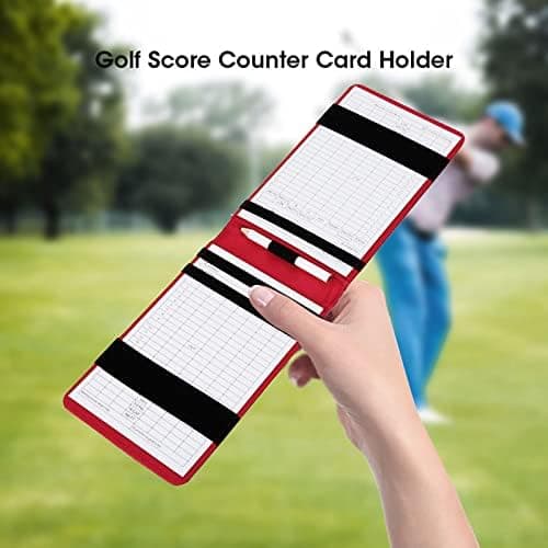 Golf Scorekortholder med træblyant Golftilbehør (rød) Red