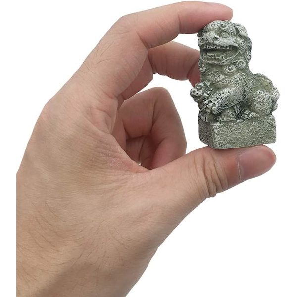2 st miniatyrlejonstatyer för akvariumdekorationer
