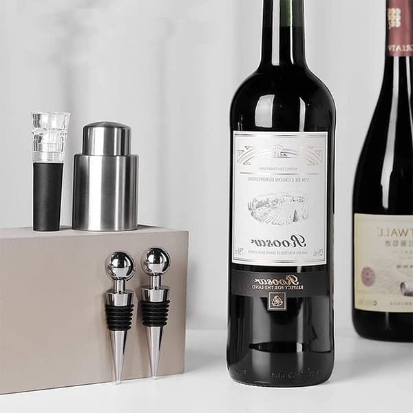 4 st rostfria vinproppar Två stilar dekoration