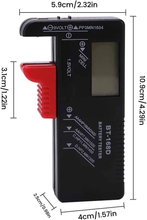 (BT-168D) Universal Digital Batteritester Volt Checker, Digital Batteritester, Knapcellebatterier