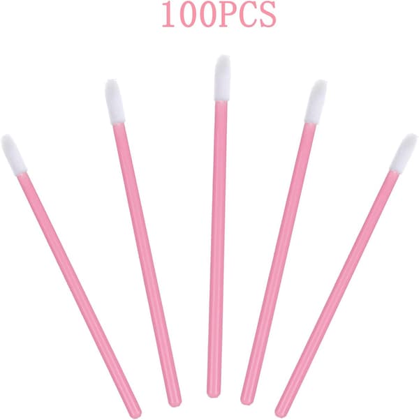 100 st engångsläppstift kosmetika damer läppstift borste (rosa)