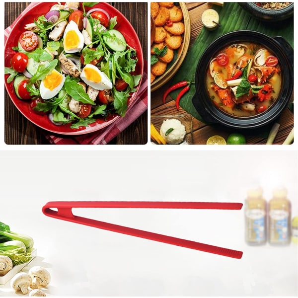 Matlagning Köksbrödklämma Sallad Praktisk Mat Hög Kvalitet Värmebeständig Silikon Tång (2-pack)