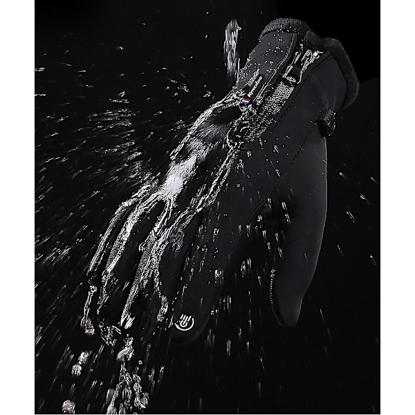 Herr vinter touch screen vindtät termiska handskar med fleece (svart, L) Black l