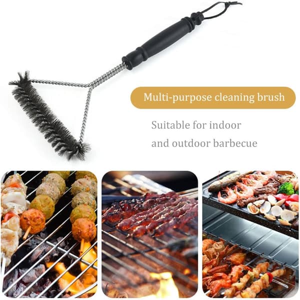 Grillristrensebørste, grillbørste i rustfrit stål, grilltilbehør grillbørste