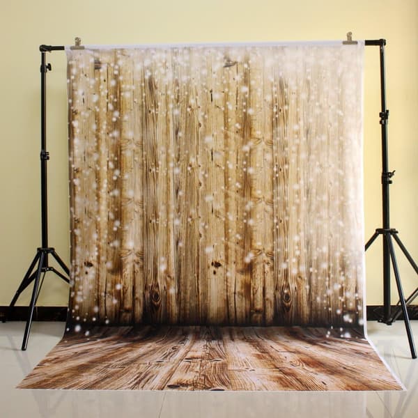 Træbaggrund 150 x 210 cm Vaskbar Vandtæt Polyester Bomuld til Julefotografering til Nyfødte og Kæledyr