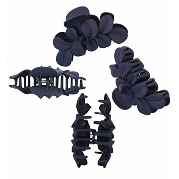 1 st 13 cm / 5 tum plastblad hårklo klämmor tallklämma twist hästsvanshållare (mörkblå)