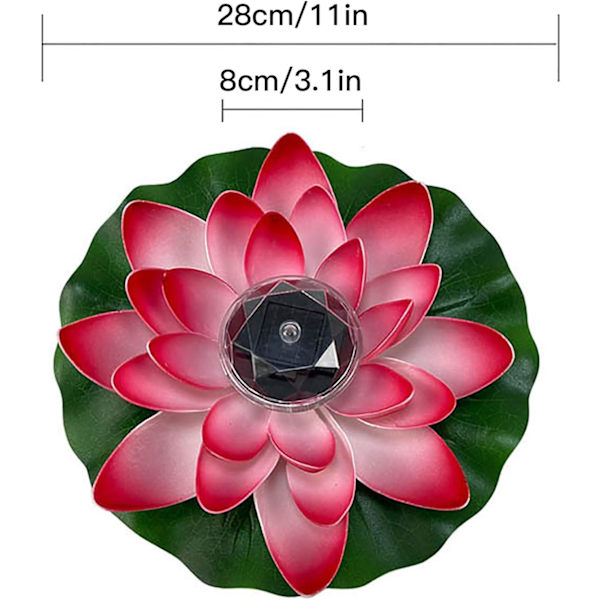 Flytande lotuslampa, solcellslampor LED-näckrosor, konstgjorda blommor, nattlampa, blå blue
