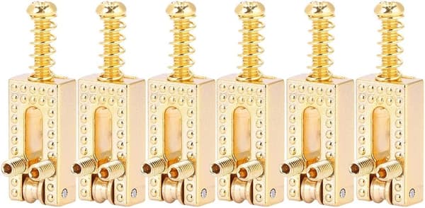 6 st gitarrstallar elektrisk gitarr rullbro stall tremolo stallar för 6 strängar Tele elektrisk gitarr（guld） gold
