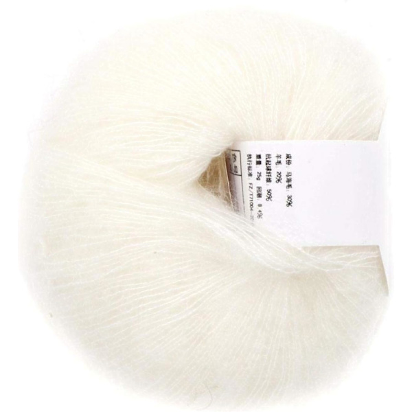 Mjuk Angora Lång Ullgarn Varm med en Virkning Populär för DIY Väva(Vit) White